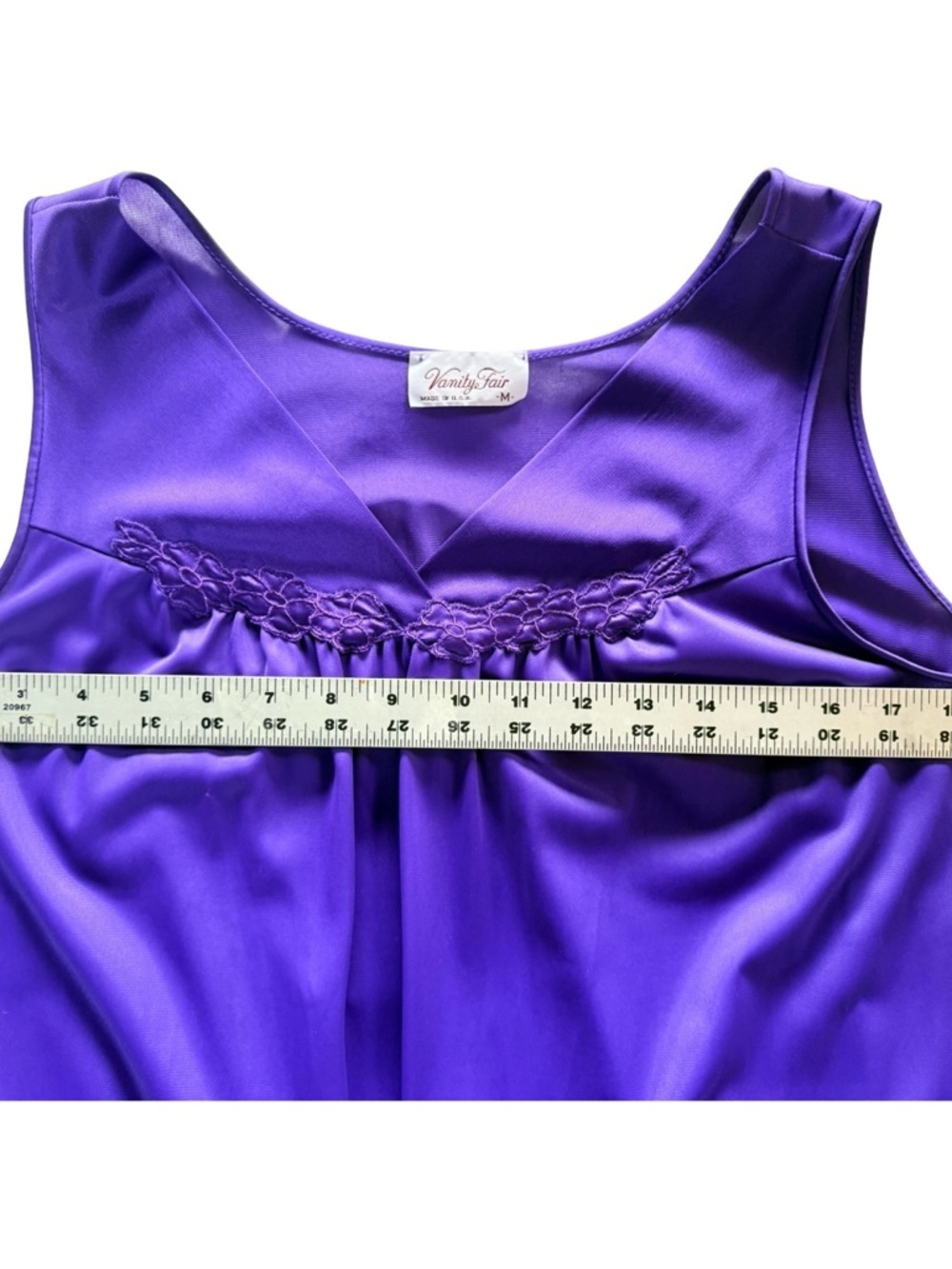 Vanity Fair Vintage Purple Nylon Peignoir Set Robe + Nightgown Medium - Picture 14 of 14